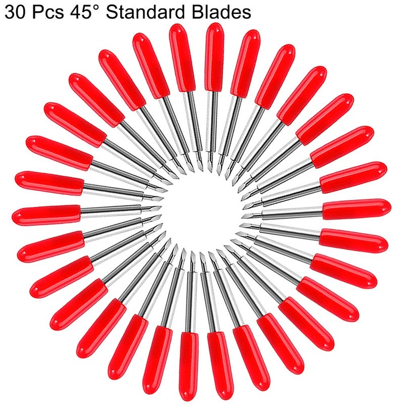 CJRSLRB 30Pcs Replacement Cutting Blades for Explore Air/Air 2/Air 3/Maker/Maker 3/Expression, 45 Degree Standard Fine Point Blade for Most Vinyl Fabric Cutting - Image 2